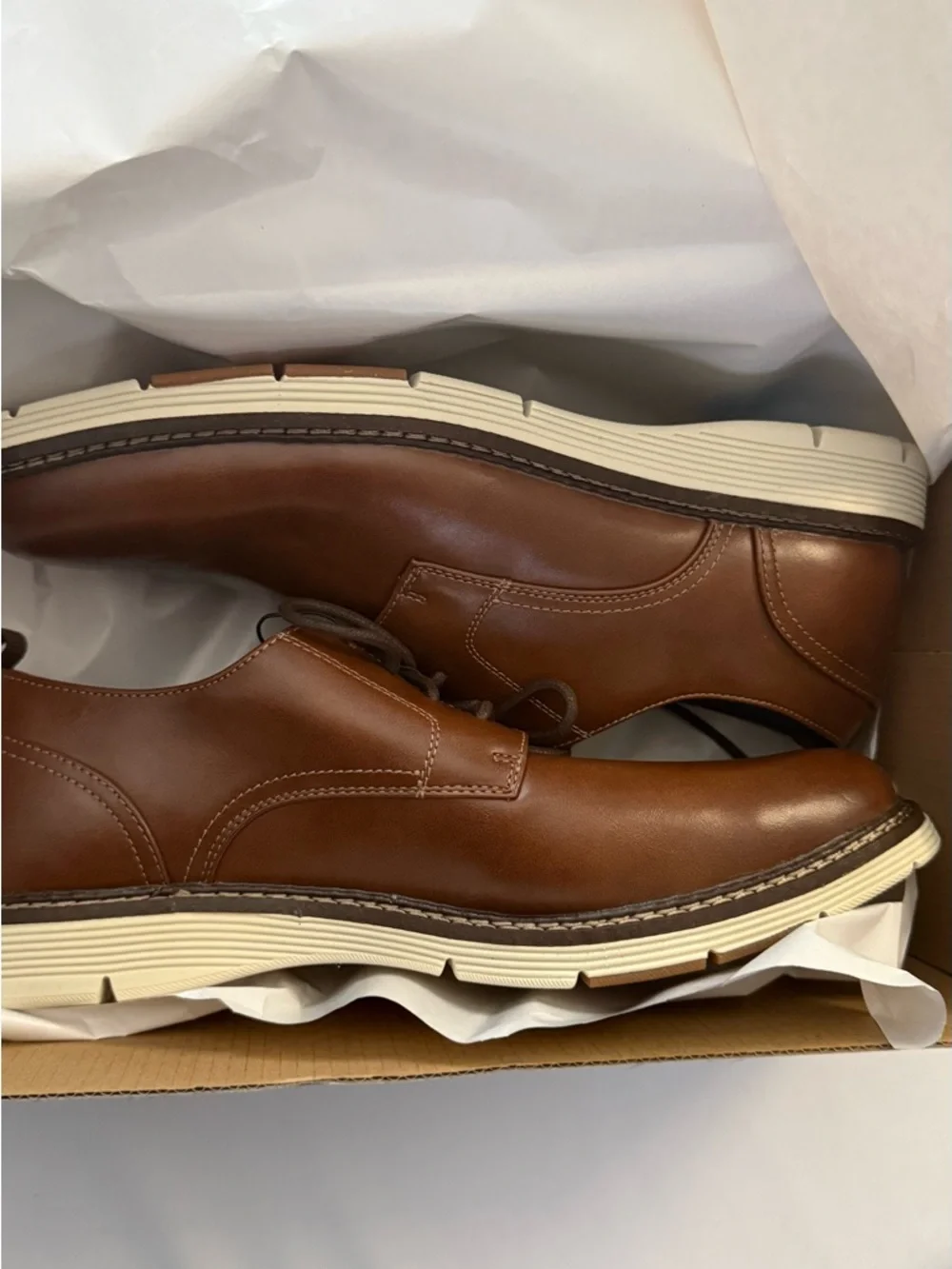 Men's Shoes STYLE#9081502 Size 10‎ Brown Leather Lace Up Oxford Dress Shoes
